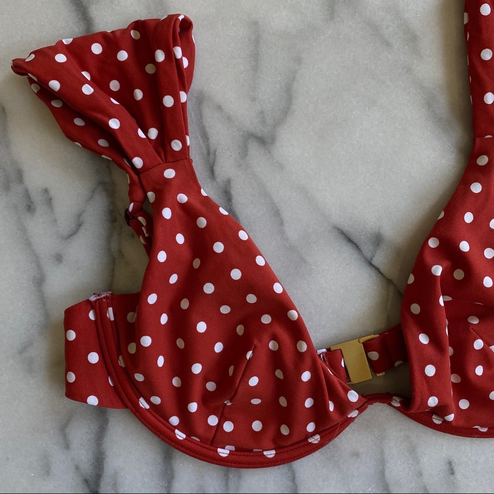 Onion x WeWoreWhat polkadot bikini top